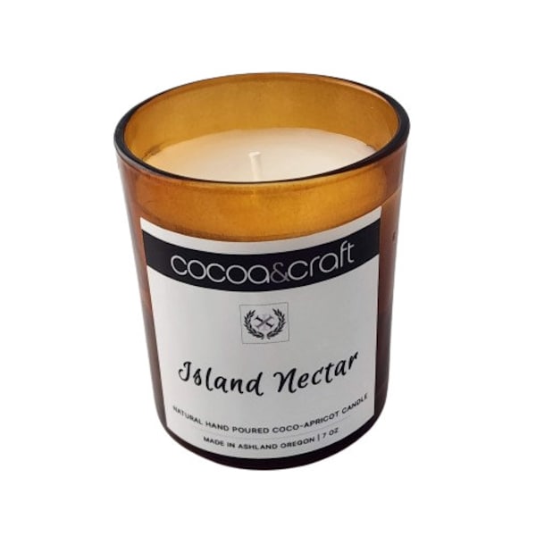 Island Nectar Candle, Grapefruit and Mangosteen,Coconut-Apricot Wax, Non Toxic, paraben and phthalate free, Summer Scents, Clean Burning