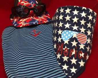 Merica reversible bandana for dogs and cats slide on/over the collar with or without saying!