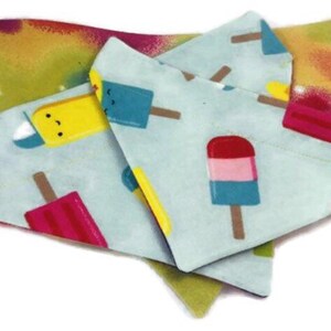 Summer Popsicle reversible over the collar bandana for dogs and cats. with or without saying.
