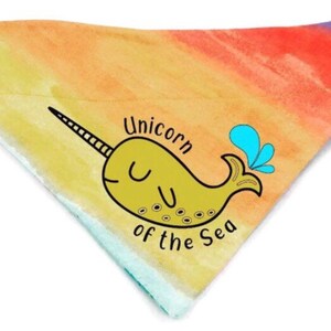 Narwhal reversible over the collar bandana for dogs and cats. with or without saying.
