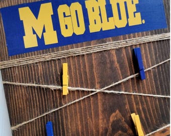 Picture hanger, Michigan, UofM, rustic, wood sign, wall sign, Michigan sign, Michigan football sign, UofM sign