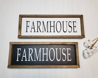Farmhouse sign. Framed farmhouse sign.
