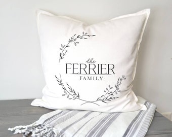 Personalized Pillow Cover, Custom Farmhouse Pillow Cover, 20x20 Pillow Cover, Perfect Gift.