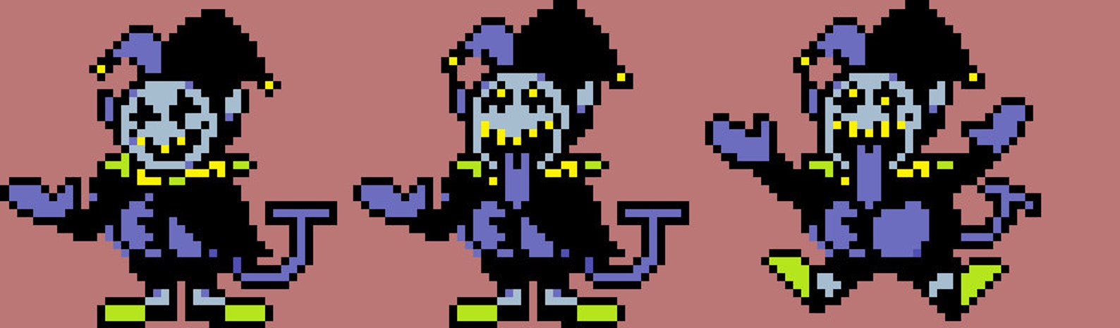 3D Pixel Art Deltarune Video Game Jevil Perler in three Etsy
