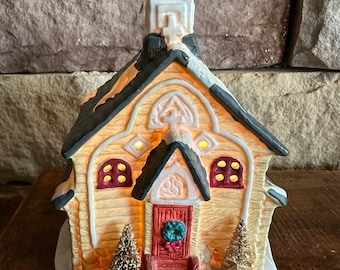 Vintage Especialidades de Temporada Christmas Valley Country Church Christmas Village
