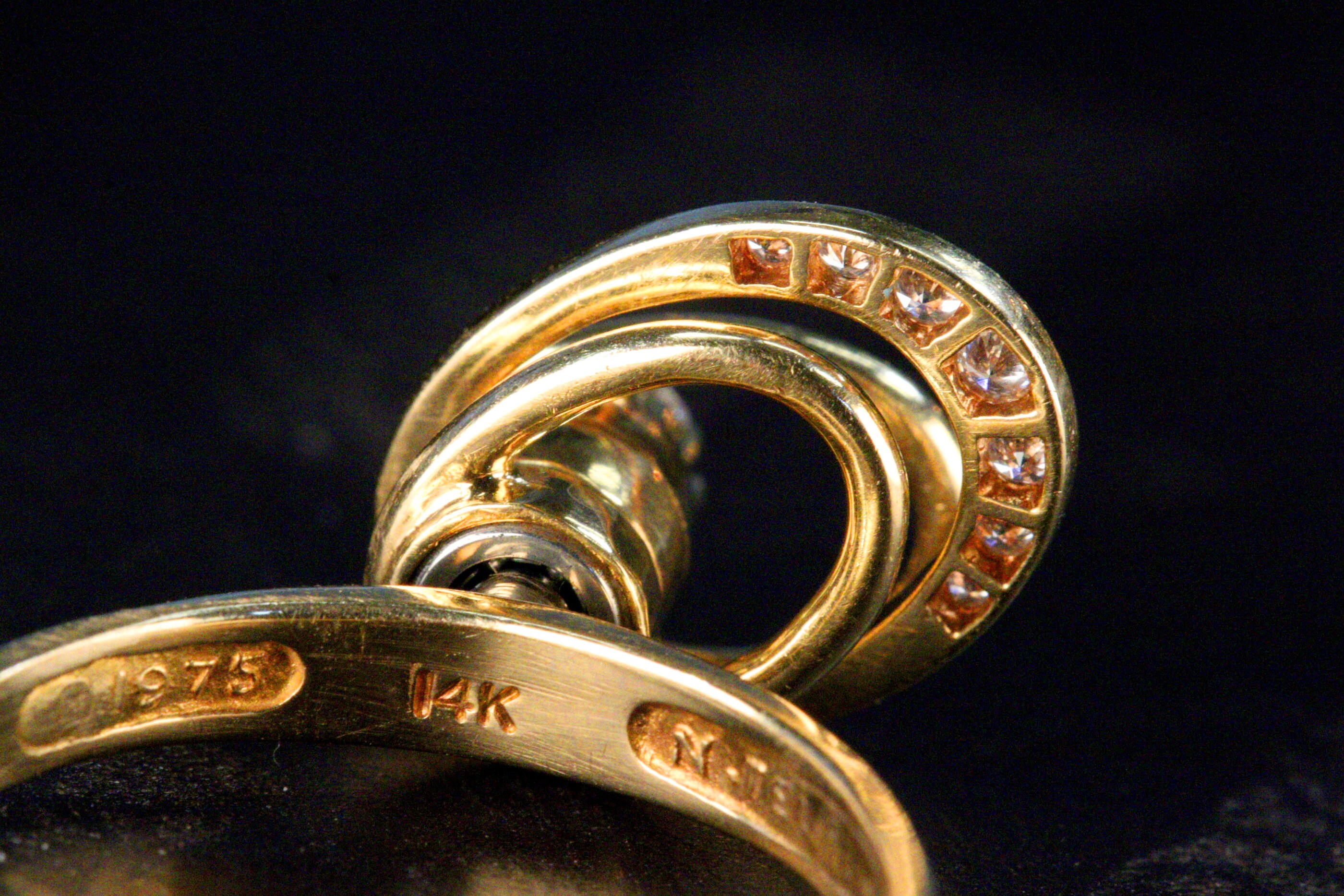 Vintage Designer Norman Teufel 14K Kinetic Spinning Ring