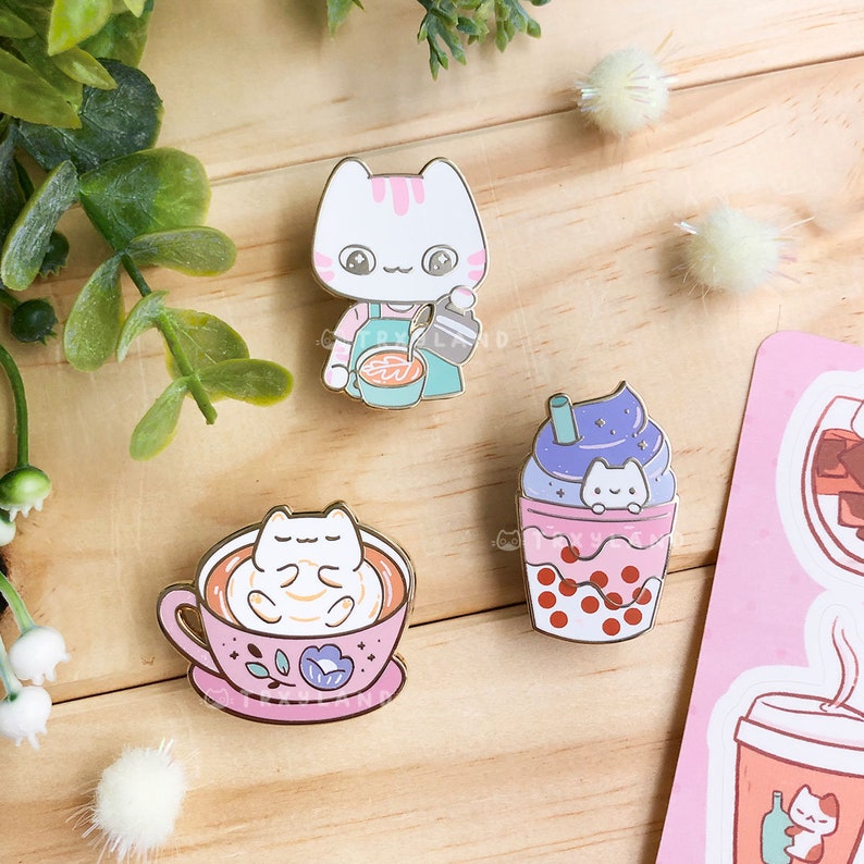 Berri the Barista Enamel Pin Cat Cafe Series TRXYLAND