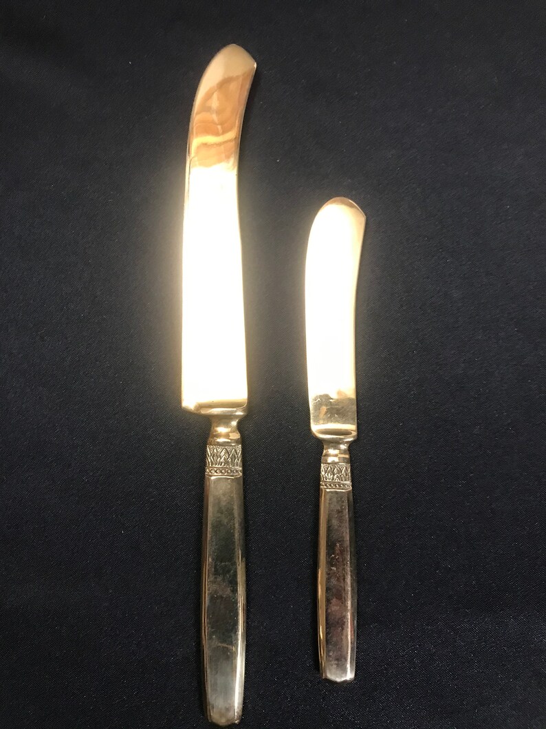 K. Thailand Brass Flatware Vintage Gold Tone Etsy