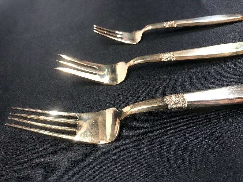 K. Thailand Brass Flatware Vintage Gold Tone Etsy