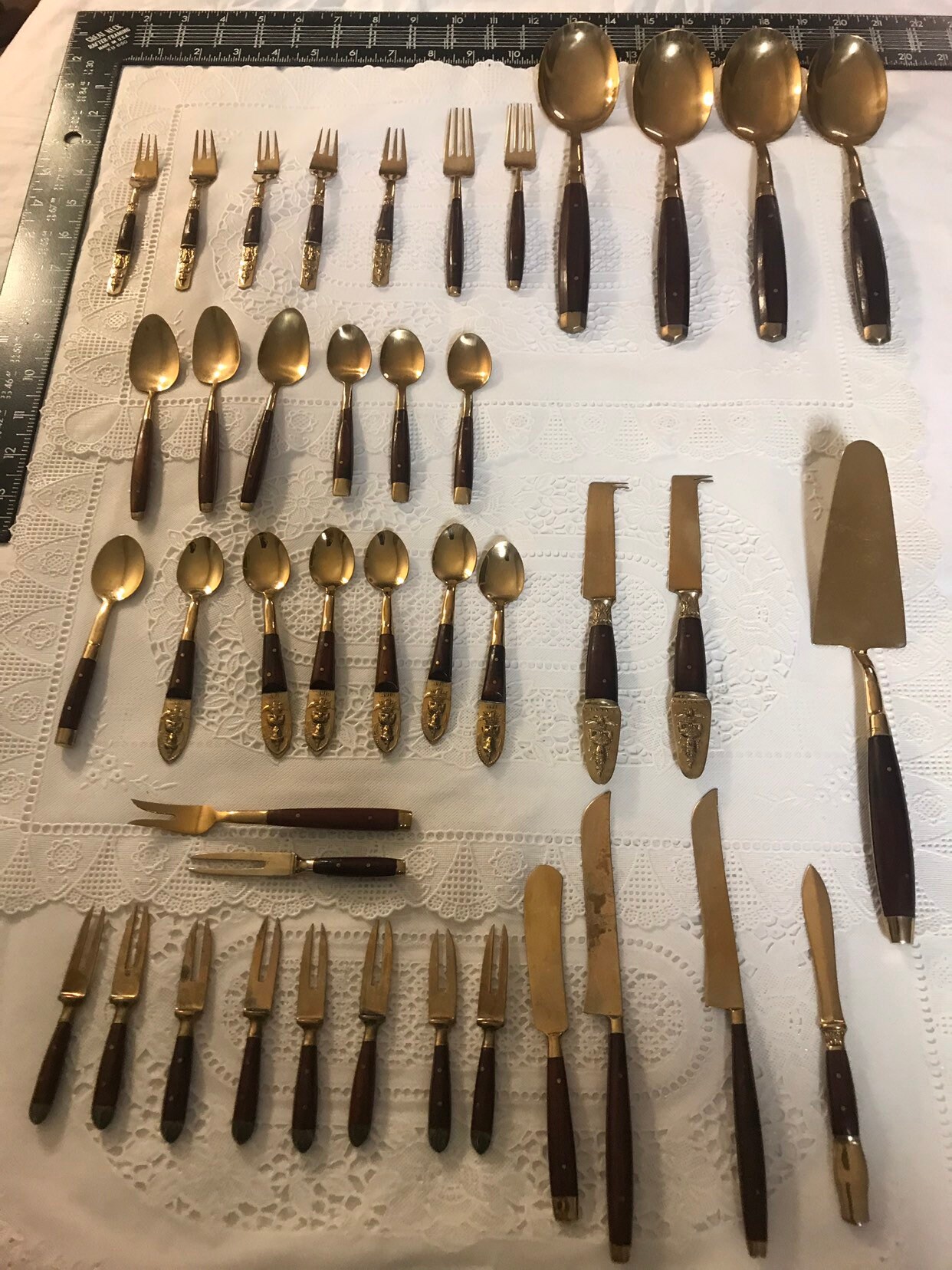 Antique Nickel Bronze Flatware Thailand Mixed Lot Etsy