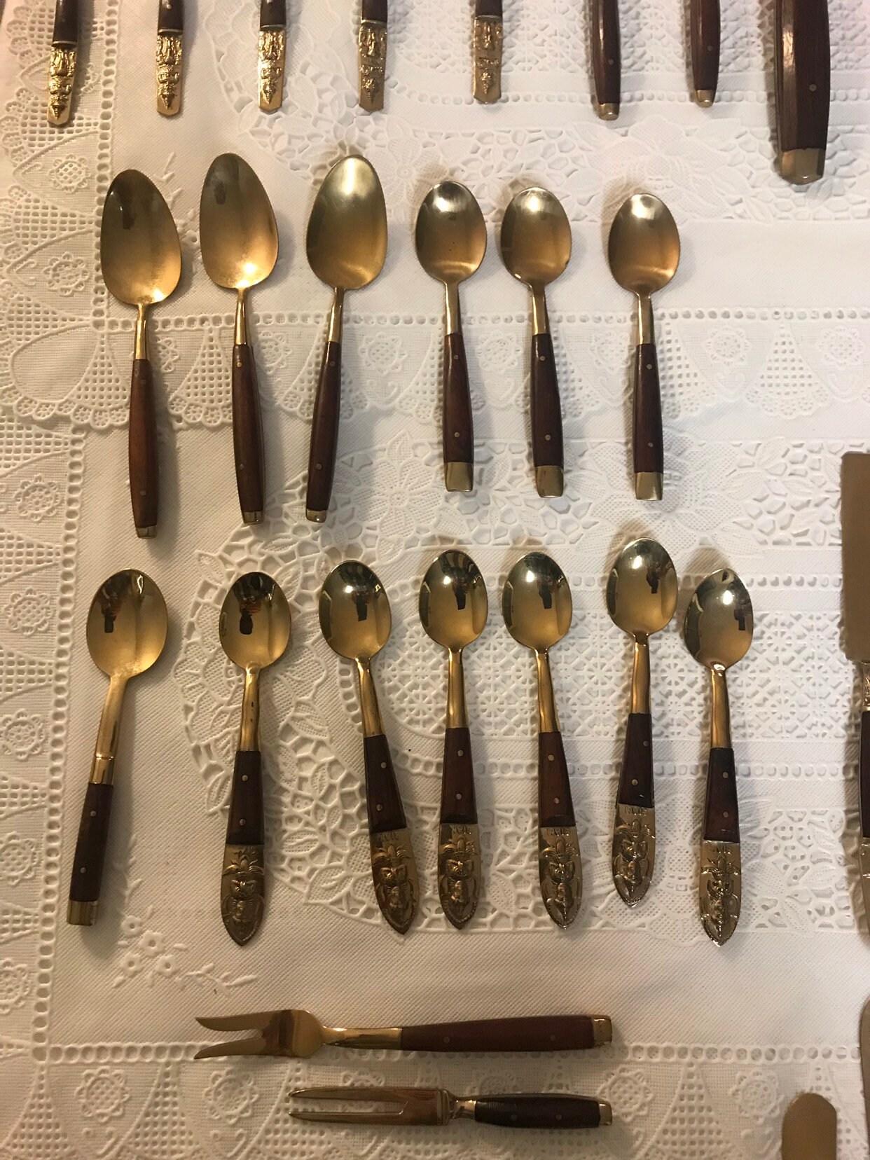 Antique Nickel Bronze Flatware Thailand Mixed Lot Etsy