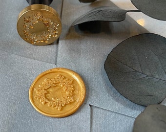 Sello de cera autoadhesivo de corona botánica