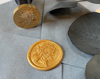 Sello de cera autoadhesivo de girasol