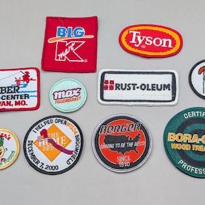 Vintage Company Logo Patches: Lot of 10 Mixed Advertising & Workwear Embroidered