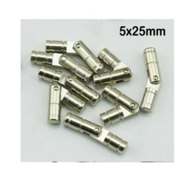 10 pcs Silver Brass 5x25mm Small-Box Cylinder Hinges Barrel Jewelry Box Hinge