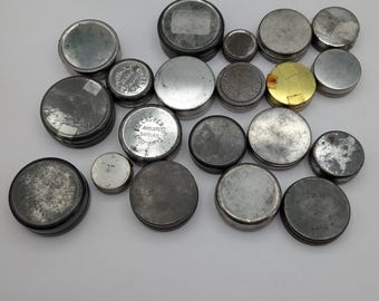 Lote de 20 latas vintage de relojería para almacenamiento de piezas metálicas estilo Steampunk.