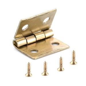 10 Pcs Gold Cabinet Mini Hinge Dollhouse Jewelry Wood Door Butt Hinges 15x13mm