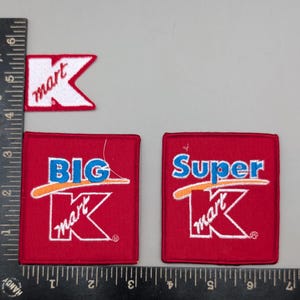 Lot 3 Vintage NOS Kmart Patches Sew On Big K Super K Retail Store Logo