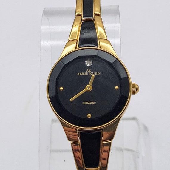 Anne Klein Gold Tone Black Watch s-l400.jpg main image 3