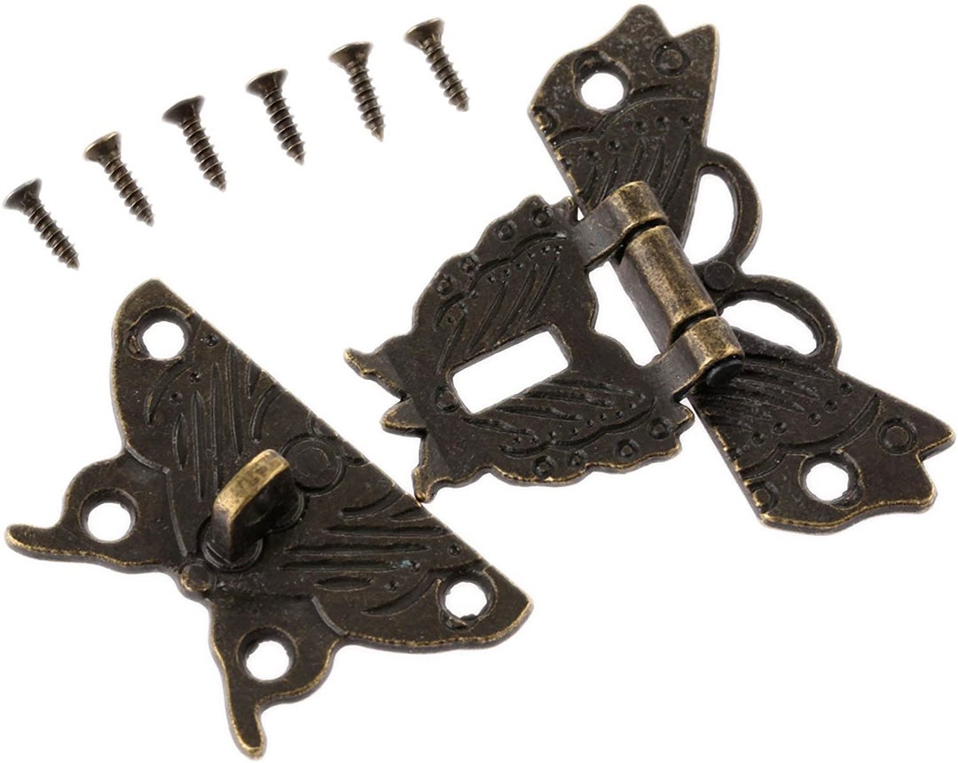 Antique Bronze Butterfly Latches Hasp Pad Lock Clasp for