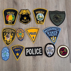 Lot of 13 Vintage Police Patches Mixed Obsolete Law Enforcement Sew On Iron On