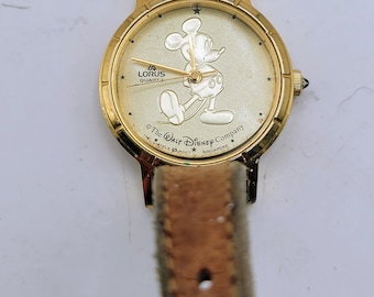 Vintage Lorus Walt Disney Mickey Mouse Ladies Gold Tone Quartz Wristwatch Y481-1730 Parts / Repair