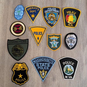 Lot of 12 Vintage Police Patches Mixed Obsolete Law Enforcement Sew On Iron On