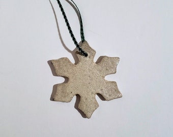 Big White Ceramic Snowflake | Handmade Ceramic Raku Ornament | Missouri Made | Handmade Christmas Gift