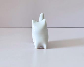 Handmade Ceramic Cat Ring Holder: Minimalist Jewelry Tree