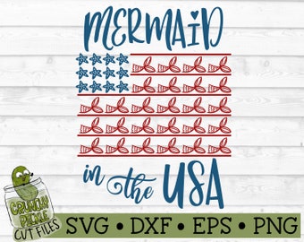 Download Mermaid In Usa Svg Etsy