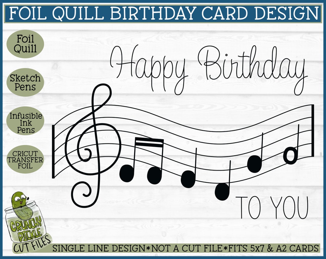Foil Quill Birthday Card - Make a Wish / Single Line Sketch SVG File -  Crunchy Pickle SVG Cut Files