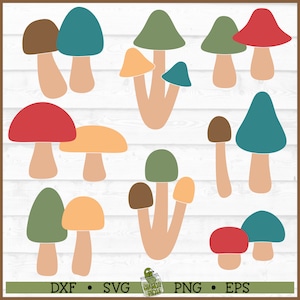 Many Mushrooms SVG File, dxf, eps, png, Mushroom svg, Plants svg, Fall svg, Kitchen svg, Cricut svg, Silhouette svg, Cut File, Download