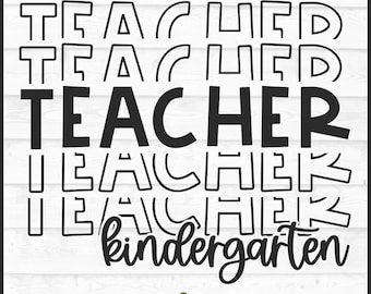 Gestapelte Kindergärtnerin SVG-Datei, Dxf, Eps, PNG, Schule svg, Kindergarten svg, Teach svg, Cricut svg, Silhouette svg, Cut File