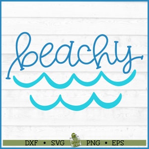 Beachy Waves SVG File, dxf, eps, png, Beach svg, Summer svg, Beachy svg, Cutting File, Cricut svg, Silhouette svg, Digital Download