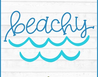 Beachy Waves SVG File, dxf, eps, png, Beach svg, Summer svg, Beachy svg, Cutting File, Cricut svg, Silhouette svg, Digital Download