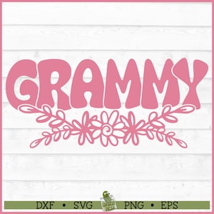 Archivo SVG de flores de la abuela, dxf, eps, png, SVG de la abuela, SVG del Día de la Madre, SVG de silueta, SVG de Cricut, Archivo de corte, Descargar