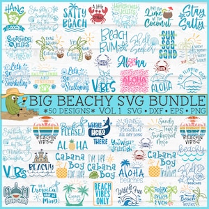 Big Beach SVG Bundle VOL 1, dxf, eps, png, Beach svg, Summer svg bundle, Cricut svg, Cut File, Beach Sublimation Bundle