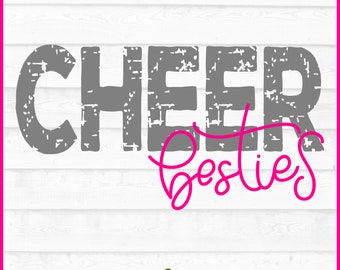 Cheer Besties Distressed SVG, dxf, eps, png, Cheer svg, Cheerleader svg, Cut File, Cricut svg, Silhouette svg, Digital Download