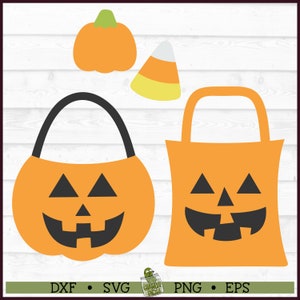 Trick or Treat SVG File, dxf, eps, png, Halloween svg, Candy Corn svg, Candy Pail svg, Halloween Bucket svg, Cricut svg, Cut File, Download