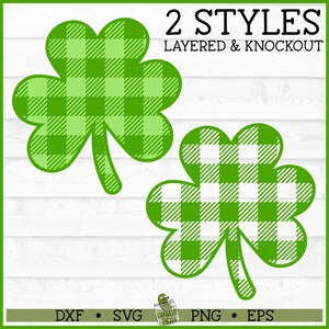 Buffalo kariertes Kleeblatt SVG-Datei, dxf, eps, png, St Patrick&#39;s Day svg, Klee svg, Cricut svg, Silhouette svg, Cut-Datei, digitaler Download