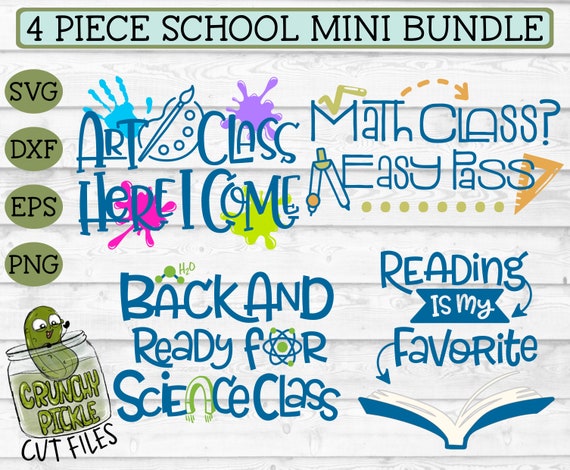 Download Svg Bundle Favorite Classes 4 Piece Set School Teacher Etsy