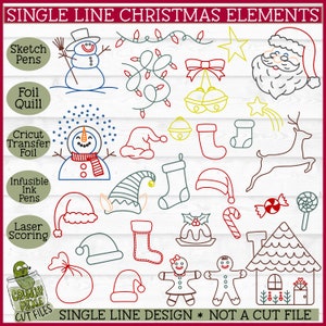 Foil Quill Christmas SVG, Single Line svg, Foil Quill svg, Foil Quill Design, Laser Scoring svg, Single Line Christmas svg, Cricut Draw svg