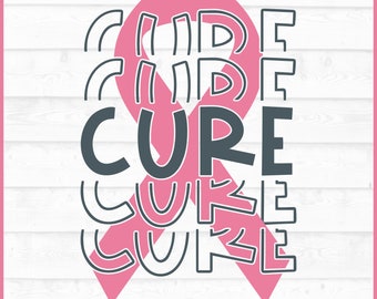 Breast Cancer Cure SVG File, dxf, eps, png, Survivor svg, Awareness svg, Cancer svg, Cricut svg, Silhouette svg, Cutting File, Download