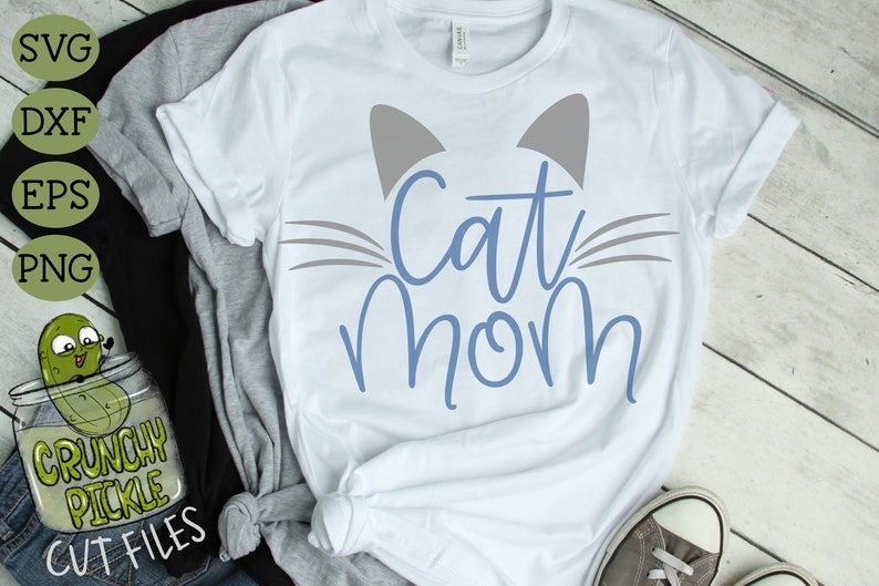 Cat Mom SVG File Phrase Pet Cat Mom Kitten Dxf Eps | Etsy