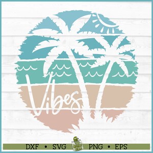 Beach Distressed Circle Palm Trees SVG File, dxf, eps, png, Beach svg, Beach Vibes svg, Summer svg, Palm Trees svg, Cricut svg, Cut File