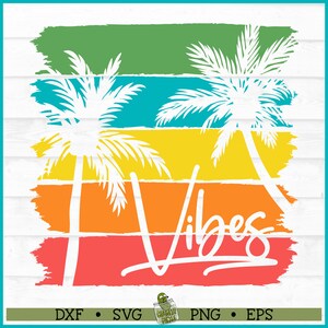 Palm Tree Vibes Distressed Strips SVG File, dxf, eps, png, Beach svg, Beach Vibes svg, Vacation svg, Palm Tree svg, Cricut svg, Cut File