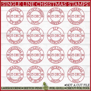 Foil Quill Weihnachtsstempel SVG, Single Line svg, Cricut Draw svg, Gravurdatei, Foil Quill Design, Weihnachtsfolie Quill, Download