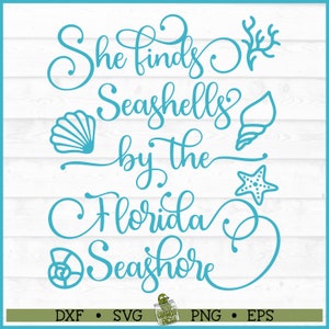 Elle trouve des coquillages au bord de la mer de Floride SVG, dxf, eps, png, svg Floride, coquillage svg, svg été, plage svg, svg Silhouette, svg Cricut