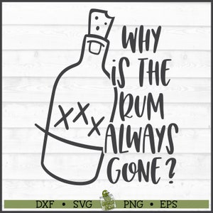 Why is the Rum Always Gone Pirate SVG File, dxf, eps png, Pirate svg, Pirate Quote svg, Pirate Rum svg, Cricut svg, Cut File, Download