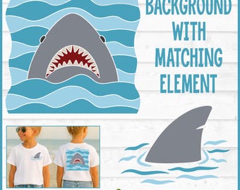 Haifischkiefer und Flosse SVG-Datei-SVG-Dateien, eps, png, Haifisch svg, Vorder- und Rückseite svg, Strand svg, Vorder- und Rückseite svg, Cricut svg, Schnittdatei, Download